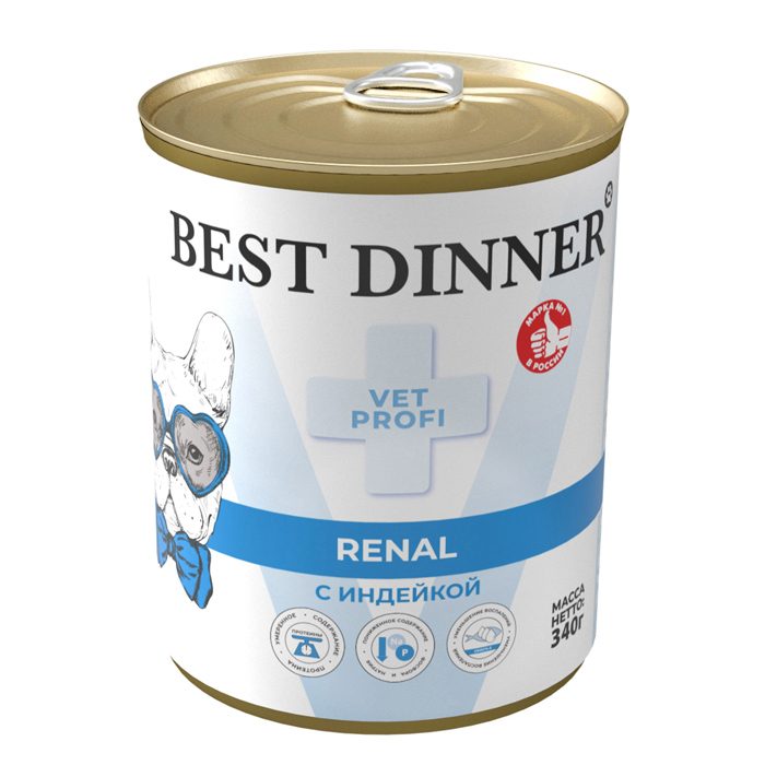 Best Dinner ВетПрофи Конс д/взр/соб Renal при заболеваниях почек с индейкой 340г
