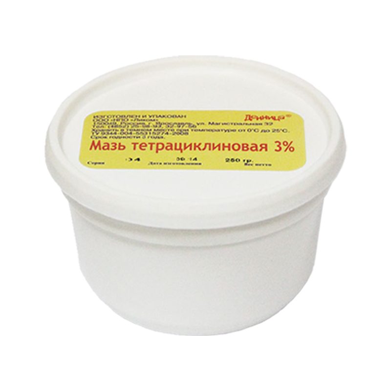 Мазь тетрациклиновая 3% 200 г (для ран кожи)