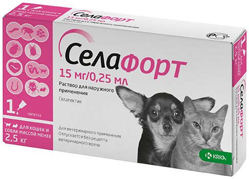 Селафорт 15мг/0,25мл для котят и щенков до 2,5кг